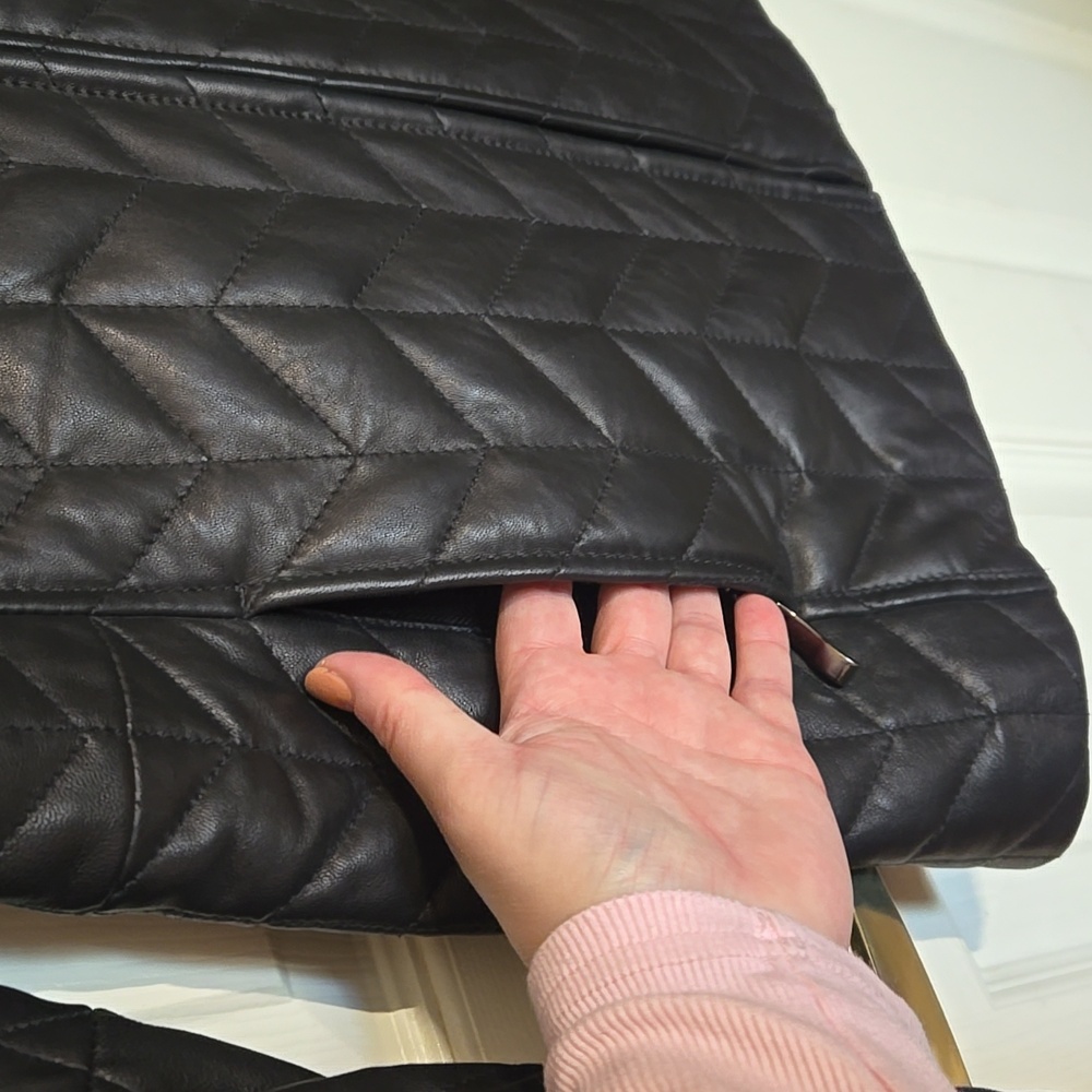 Worthington Genuine Lambskin Black Quilted Leather Jacket - SMALL - Picture 3 of 9